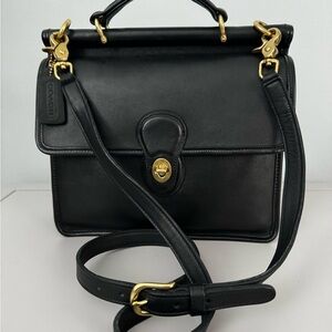 Vintage Coach Willis 9927 Black Leather Crossbody/Satchel/Shoulder Bag